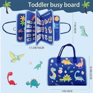 Dinosaur Toddler Busy Board Play set - Interactive Travel Toy